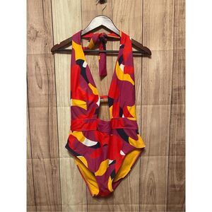 Adore Me XL Brinlee Contour one piece swimsuit red purple yellow sexy